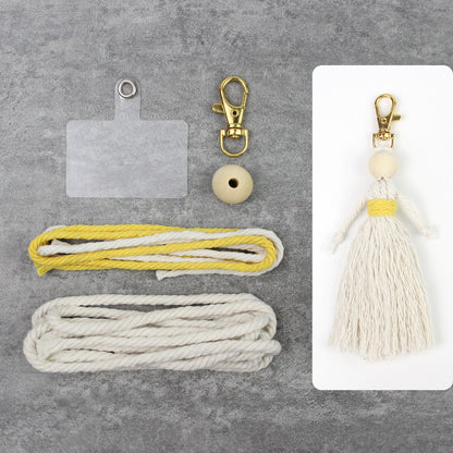 Girl Weaving Keychain Craft Kit Macrame Kit | Fringe Skirt | DIY Valentine's Gift, Beginner-DIY