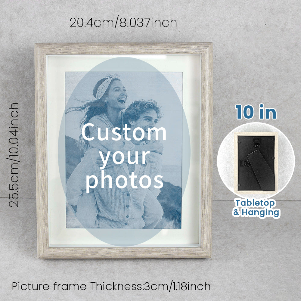 Custom framed cyanotype photo print, upload your photo, white and yellow frame options, handmade blue art keepsake