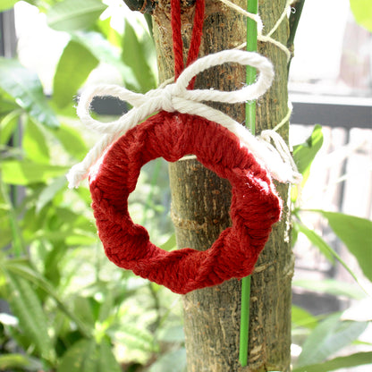 Christmas 7-Piece Macrame DIY Kit - Holiday Weaving Supplies with English Tutorial | Festive Craft Set