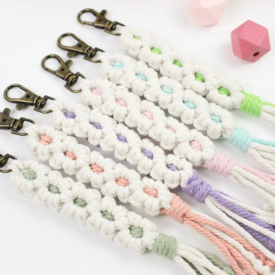 Macrame Kit for Beginners | DIY White Daisy Macrame Pendant Craft Kit