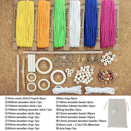 Mixed Weaving Kit Macrame Kit | Keychain/Decor Items | Premium Gift Box | Beginner-Friendly| 11 English Tutorials | Handmade Gift