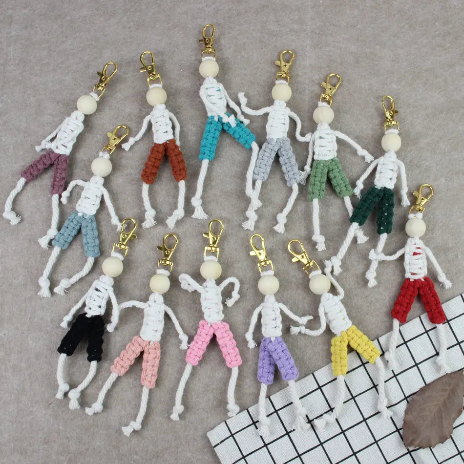 Macrame Kit for Beginners | DIY Boy Figure Macrame Keychain Craft Kit
