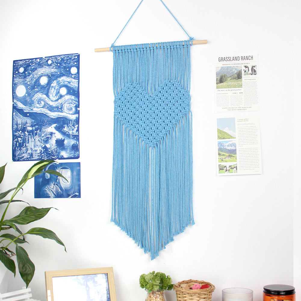Macrame Kit Big Love Tapestry Weaving Kit | Flowing Fringes | Multi-Color Option | Valentine's Day DIY Gift | Beginner-Friendly/Living Room Decor