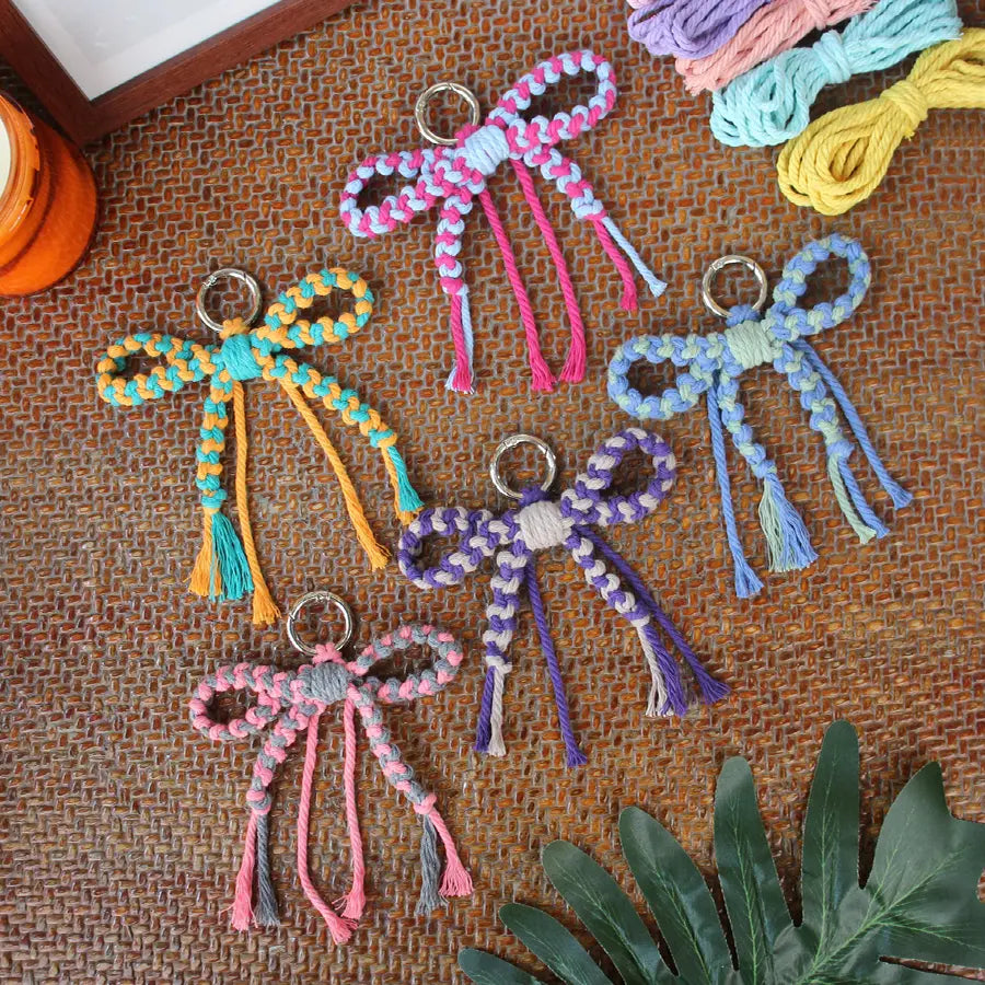 Macrame Kit for Beginners | DIY Bow Macrame Keychain Craft Kit