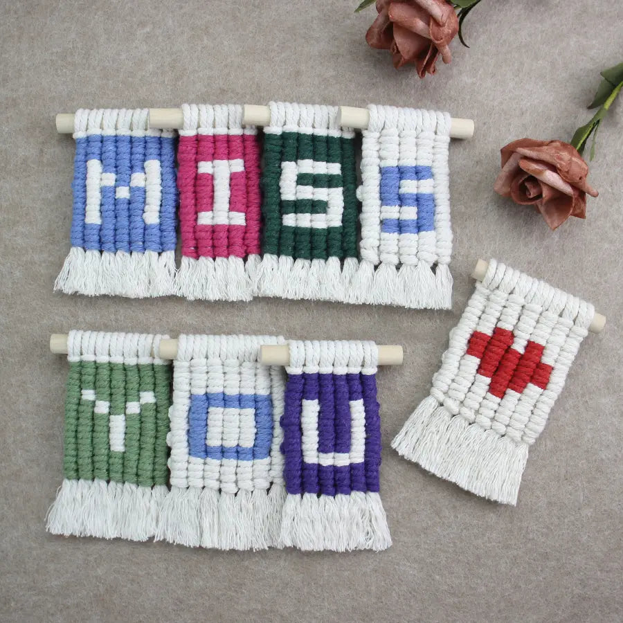 Macrame Kit for Beginners | DIY Letter Macrame Keychain Craft Kit