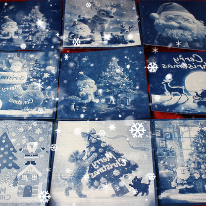 Christmas Cyanotype DIY Kit - 5 Sheets Sun Art Paper + 1 Christmas Film, Retro Printing/Mini Cyanotype Cards, For Beginners cyanotype set Retro Photography
