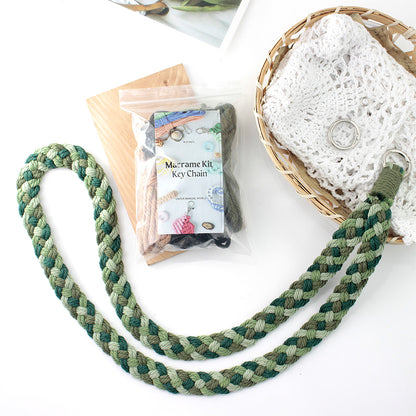 4-Strand Braid Lanyard/Keychain Weaving Kit Macrame Kit | Multi-Colors | Simple Elegant | Anti-Lost Strap/Bag Charm | Beginner DIY Set