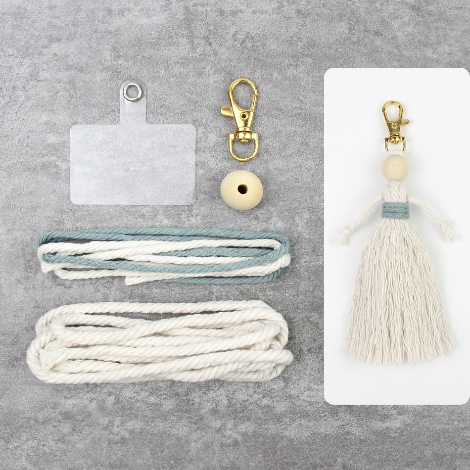 Girl Weaving Keychain Craft Kit Macrame Kit | Fringe Skirt | DIY Valentine's Gift, Beginner-DIY