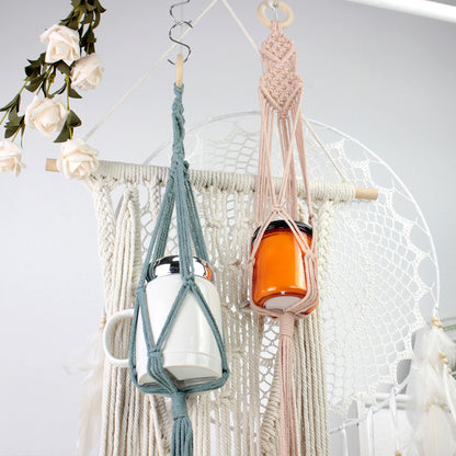 Macrame Kit Long Tassel Small Plant Hanger Weaving Kit | For Small-Medium Pots | Hanging Design | Space-Saving | Beginner-Friendly