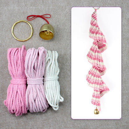 Macrame Kit Spiral Wind Chime Weaving Kit | Gradient Color | Wave Shape | Gold Bell | Beginner Weaving