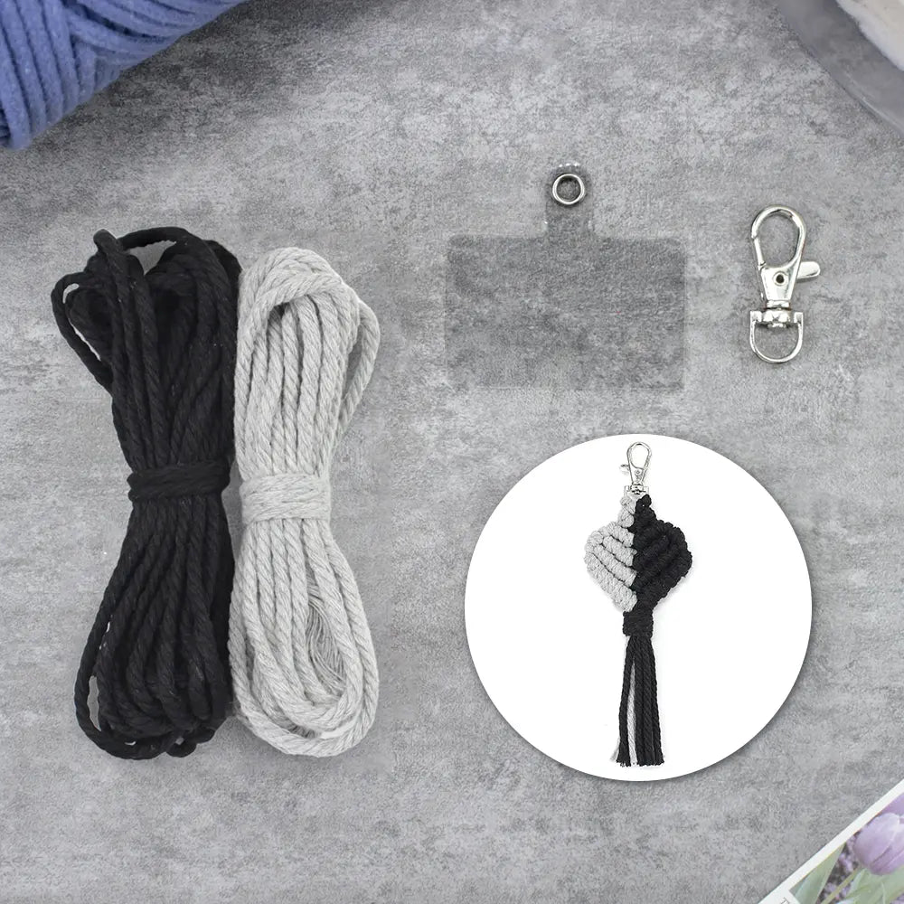 Macrame Kit for Beginners | DIY Heart Macrame Keychain Craft Kit