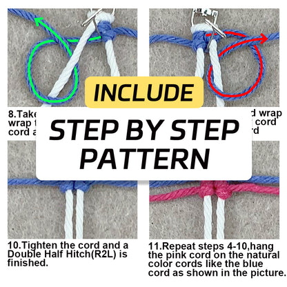 Macrame Kit 5-Pointed Star Keychain Weaving Kit | Multi-Colors |  Fringe + Wood Bead Decor | Wristband/Anti-Lost Strap | Beginner-Friendly