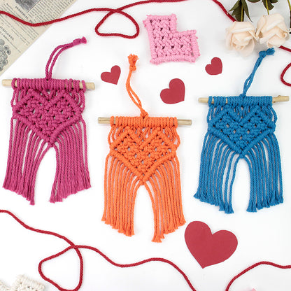 Macrame Kit Mini Love Tapestry Weaving Kit | Driftwood+Fringes | Car Mirror/Home Decor | Beginner-Friendly