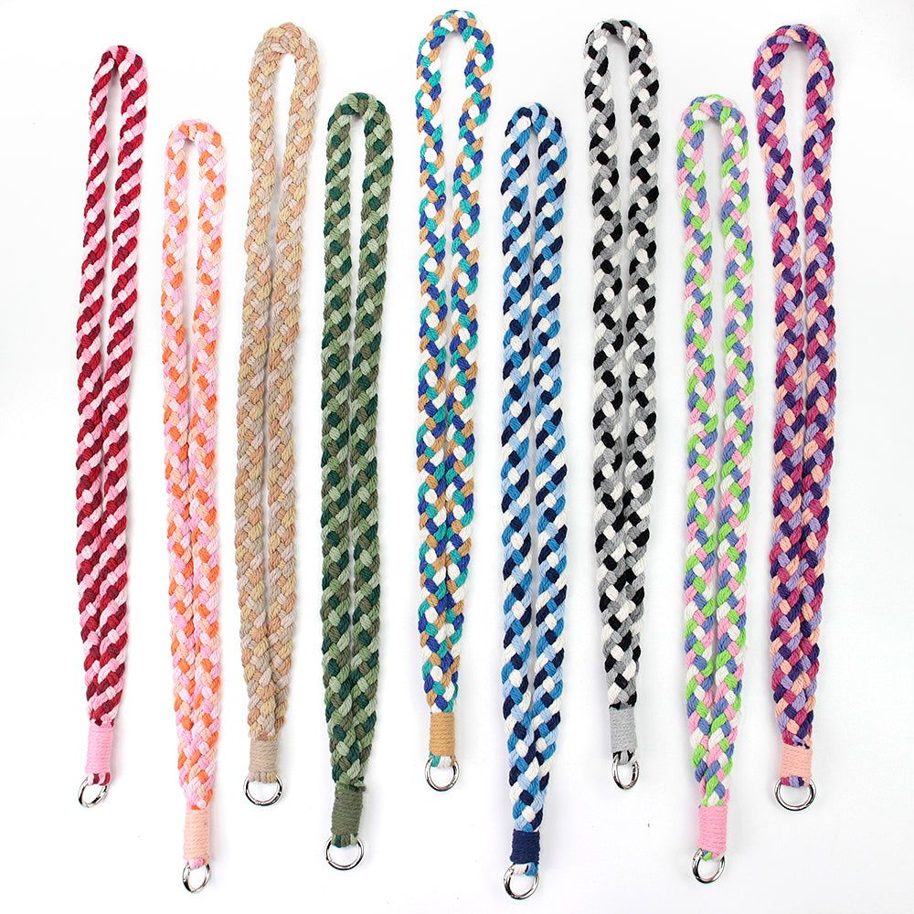 4-Strand Braid Lanyard/Keychain Weaving Kit Macrame Kit | Multi-Colors | Simple Elegant | Anti-Lost Strap/Bag Charm | Beginner DIY Set