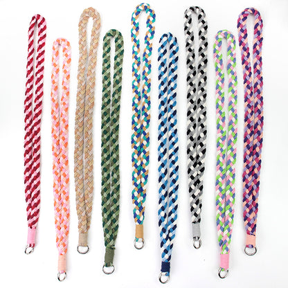 4-Strand Braid Lanyard/Keychain Weaving Kit Macrame Kit | Multi-Colors | Simple Elegant | Anti-Lost Strap/Bag Charm | Beginner DIY Set