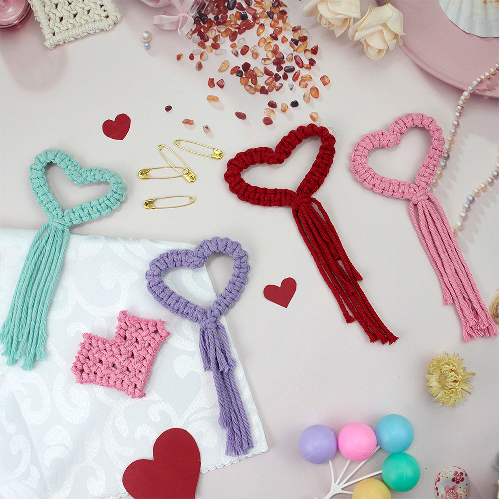 Heart Napkin Clip Weaving Kit Macrame Kit | Napkin Storage | Small Accessory | Beginner-Friendly | Handmade Decor Accessory
