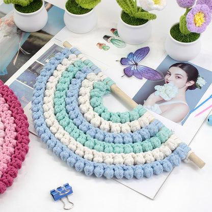 Macrame Kit Semicircle Tapestry Weaving Kit |  Design | Gradient/Contrast Option | Bedroom/Living Room Decor | Beginner-Friendly