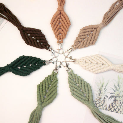 Fringe Leaf Weaving Keychain Craft Kit Macrame Kit |Tutorial | Bottom Fringe,  Keychain/Pendant/Bag Charm, Beginner DIY Set