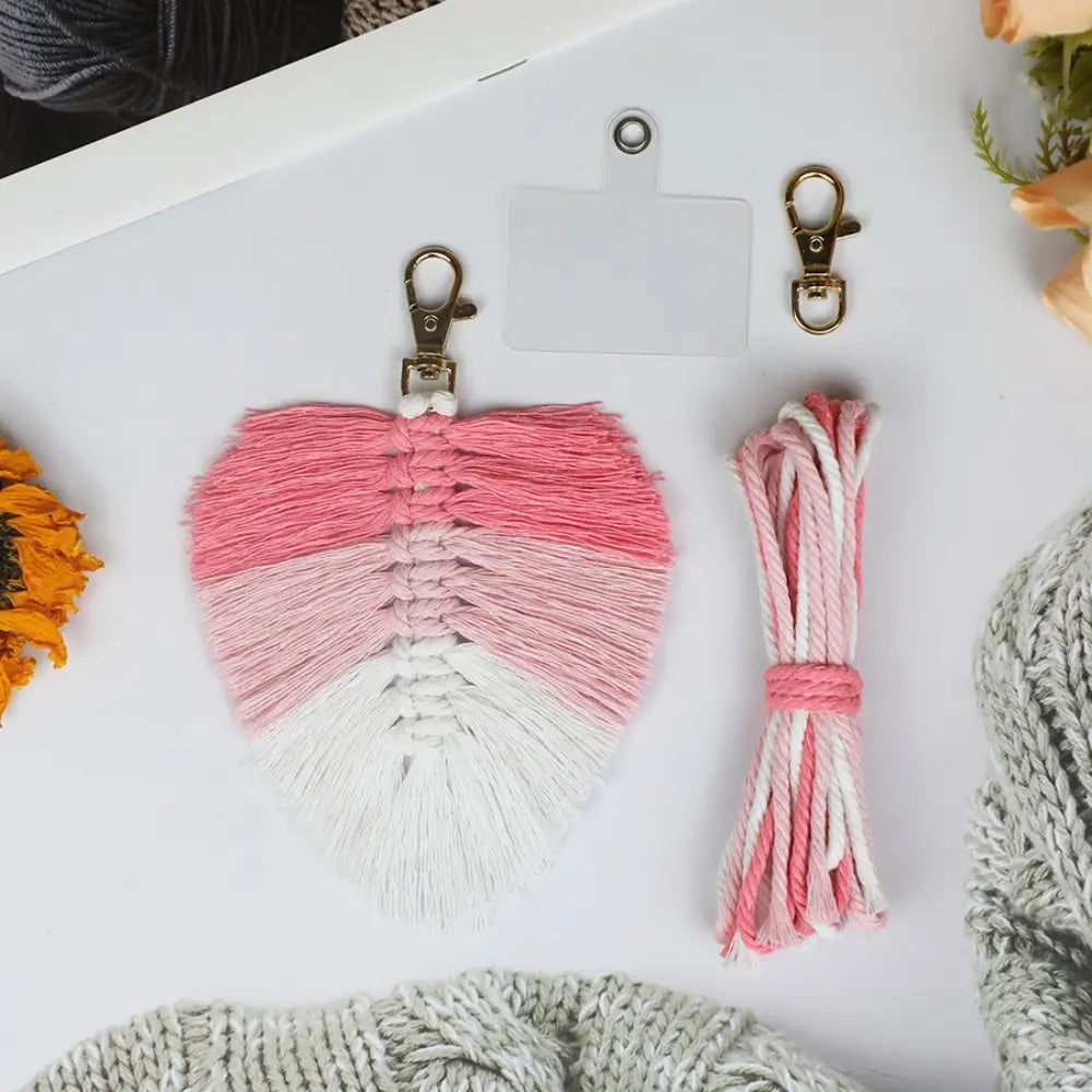 Macrame Kit for Beginners | DIY Leaf Macrame Keychain Craft Kit