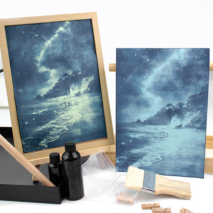 Cyanotype Set A4 Blank Cyanotype Film Kit 5-Sheet Trial Pack Custom Printable Patterns For Advanced DIY/Photography Enthusiasts