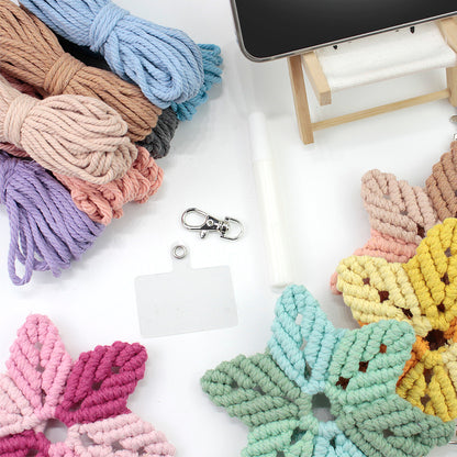 Hexagon Star Pendant Keychain Weaving Kit Macrame Kit | Multi-Colors | Simple & Elegant | Keychain/Decor | Beginner DIY Set