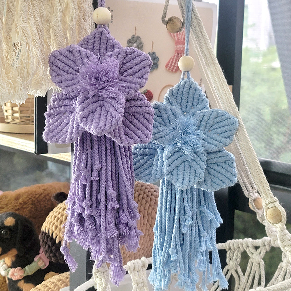 Lotus Flower Macrame DIY Kit - Handmade Weaving Supplies with English Tutorial | Zen Craft Set