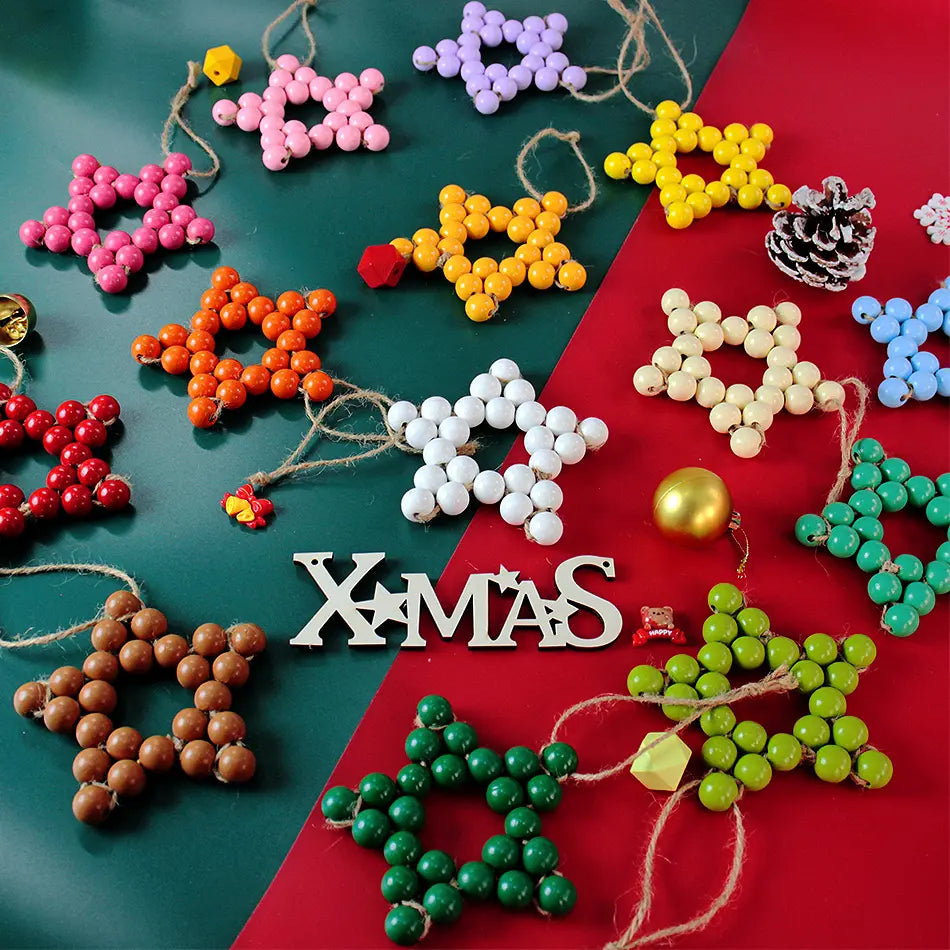 Macrame Kit for Beginners | DIY Christmas Wooden Bead Star Macrame Craft Kit