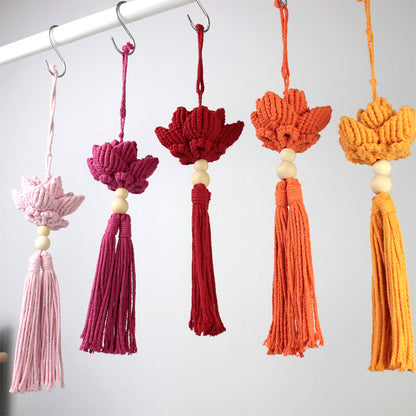 Macrame Kit Lotus Pendant Weaving Kit | 3D Petals | Car Ornament/Home Decor | Beginner Weaving| Handmade Gift