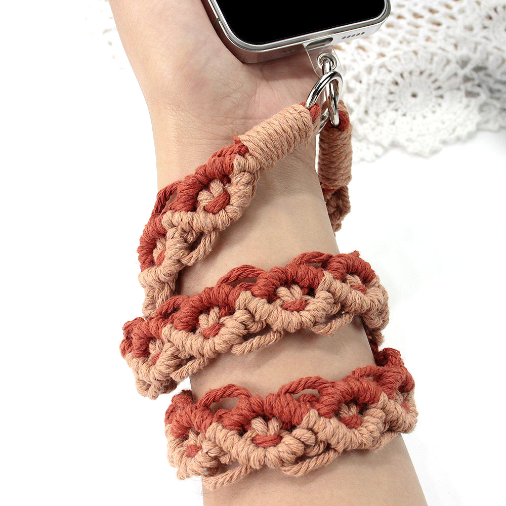 Macrame Kit Diagonal Curl Knot Phone Lanyard/Keychain Kit | Dopamine Contrast Colors | Camera Strap/Bag Strap | Beginner-Friendly