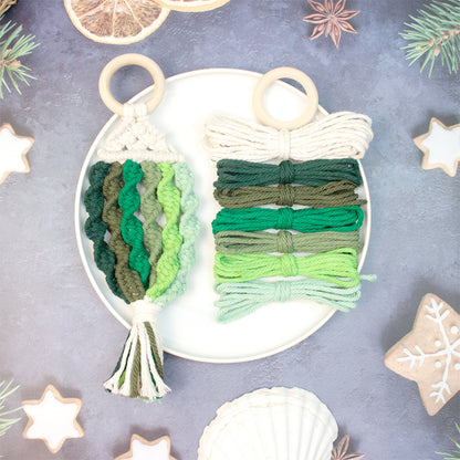 Macrame Kit Nautical Fish Charm Weaving Kit | 6-Color Gradient/Contrast | Bedroom/Living Room Decor | Beginner-Friendly