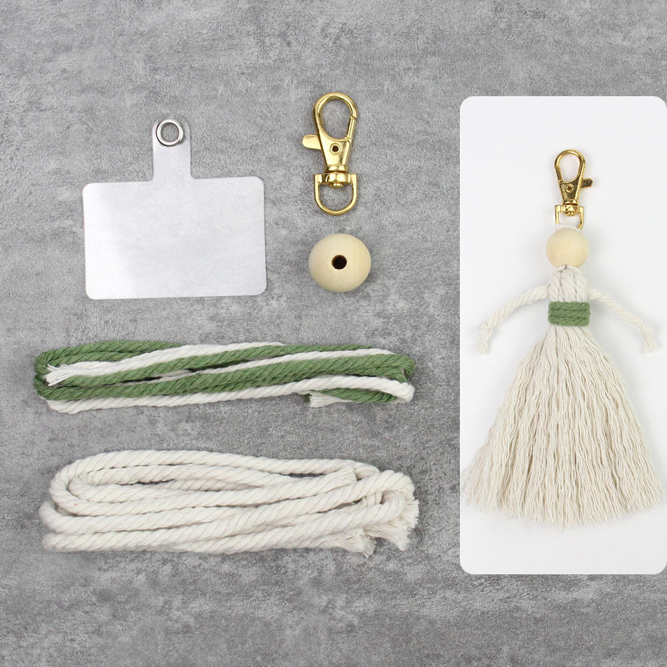 Girl Weaving Keychain Craft Kit Macrame Kit | Fringe Skirt | DIY Valentine's Gift, Beginner-DIY