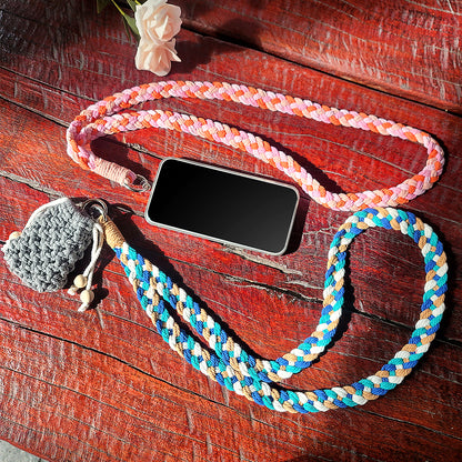 4-Strand Braid Lanyard/Keychain Weaving Kit Macrame Kit | Multi-Colors | Simple Elegant | Anti-Lost Strap/Bag Charm | Beginner DIY Set