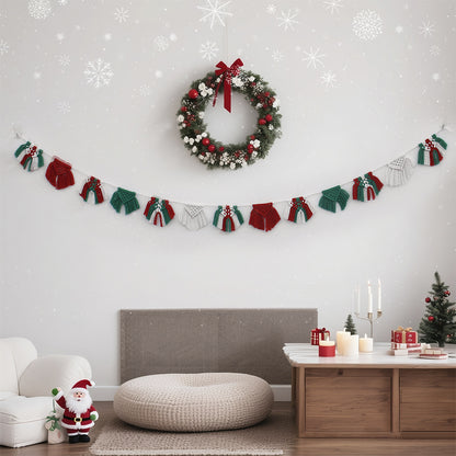 Festive Macrame Bunting Kit - Beginner DIY Christmas Banner, Macrame Garland, Home & Holiday Decoration Gift Beginner-Friendly