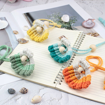 Macrame Kit Shell Bookmark Weaving Kit | 3D Gradient | Bag Charm/Curtain Tie | Beginner Weaving | Home Decor