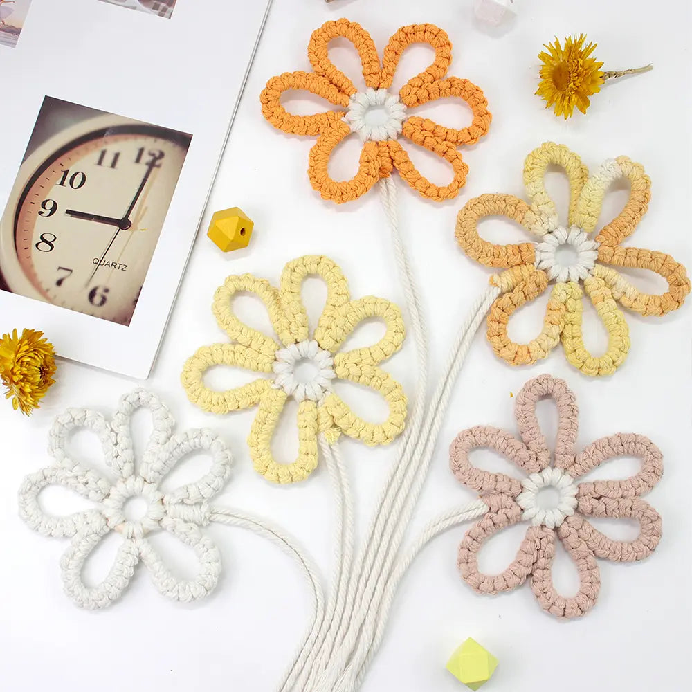 Macrame Kit for Beginners | DIY Six-Petal Flower Woven Ornament Kit