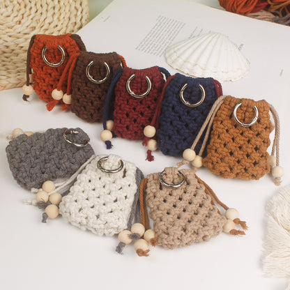 Macrame Kit Drawstring Earphone Bag Weaving Kit | Bohemian Style | Hangable on Big Bags | Beginner-Friendly