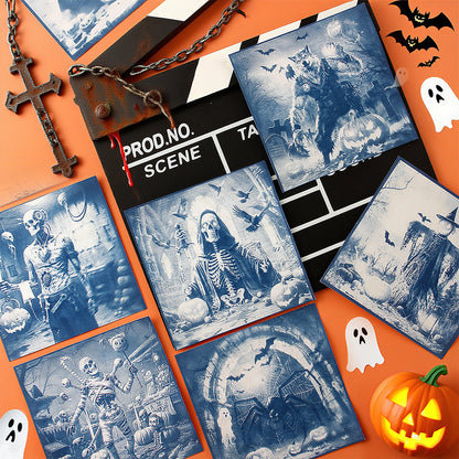 Halloween Cyanotype DIY Big Kit - 45 Sheets Sun Art Paper + 9 Halloween Films, Retro Printing/Mini Cyanotype Cards, For Beginners cyanotype set
