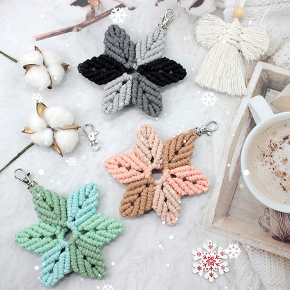 Hexagon Star Pendant Keychain Weaving Kit Macrame Kit | Multi-Colors | Simple & Elegant | Keychain/Decor | Beginner DIY Set