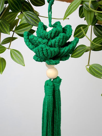 Macrame Kit Lotus Pendant Weaving Kit | 3D Petals | Car Ornament/Home Decor | Beginner Weaving| Handmade Gift