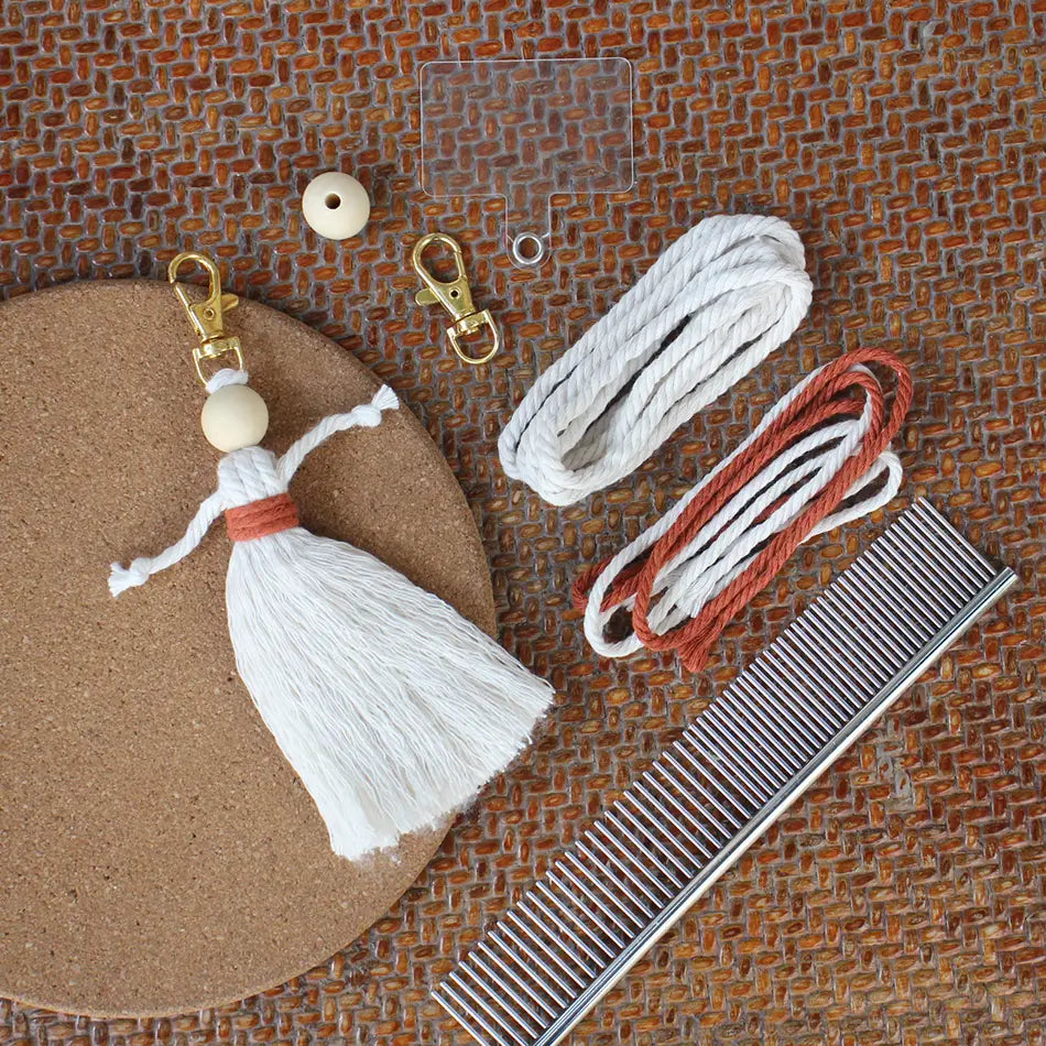 Macrame Kit for Beginners | DIY Girl Figure Macrame Keychain Craft Kit