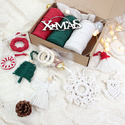 Macrame Kit Christmas Series Weaving Kit | 10 Tutorials | Keychain/Wristband/Christmas Ring | Beginner Weaving