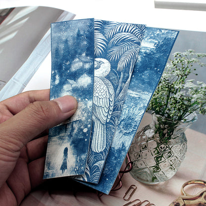 Handmade Cyanotype Bookmark Material Pack - 24 Sheets 414cm Light-Sensitive Cyanotype Paper + 24 Tassels, Sun Printing Paper Retro Photography, Homemade Bookmark Parent-Child Experience