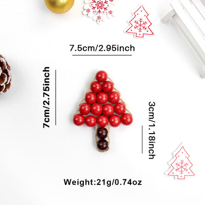 Christmas Wooden Bead Tree Weaving Kit Macrame Kit | Car/Home Use | 2-Color Beads (Exquisite Shape) | Holiday DIY Gift | Beginner-Suitable