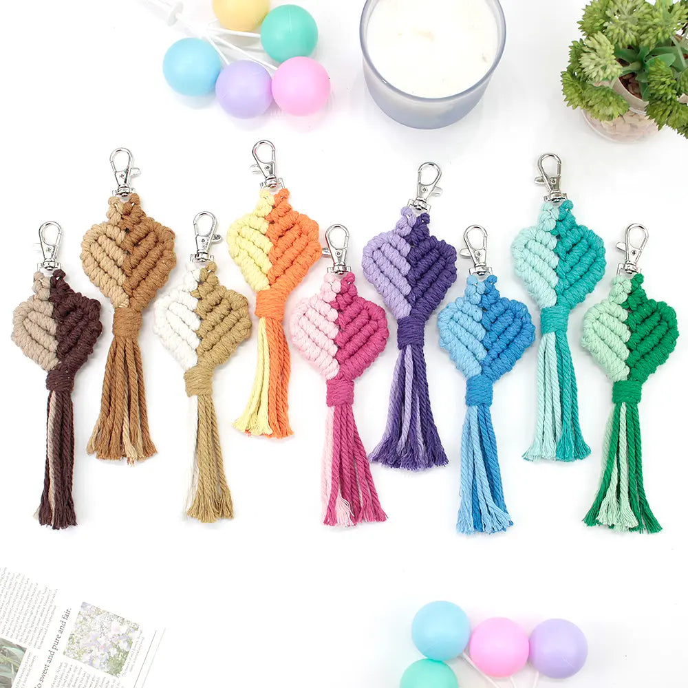 Macrame Kit for Beginners | DIY Heart Macrame Keychain Craft Kit