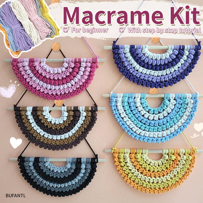 Macrame Kit Semicircle Tapestry Weaving Kit |  Design | Gradient/Contrast Option | Bedroom/Living Room Decor | Beginner-Friendly
