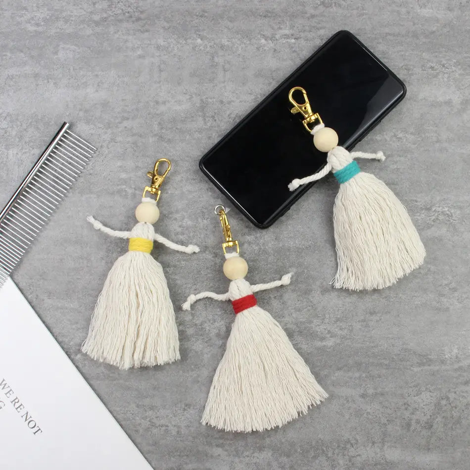 Macrame Kit for Beginners | DIY Girl Figure Macrame Keychain Craft Kit