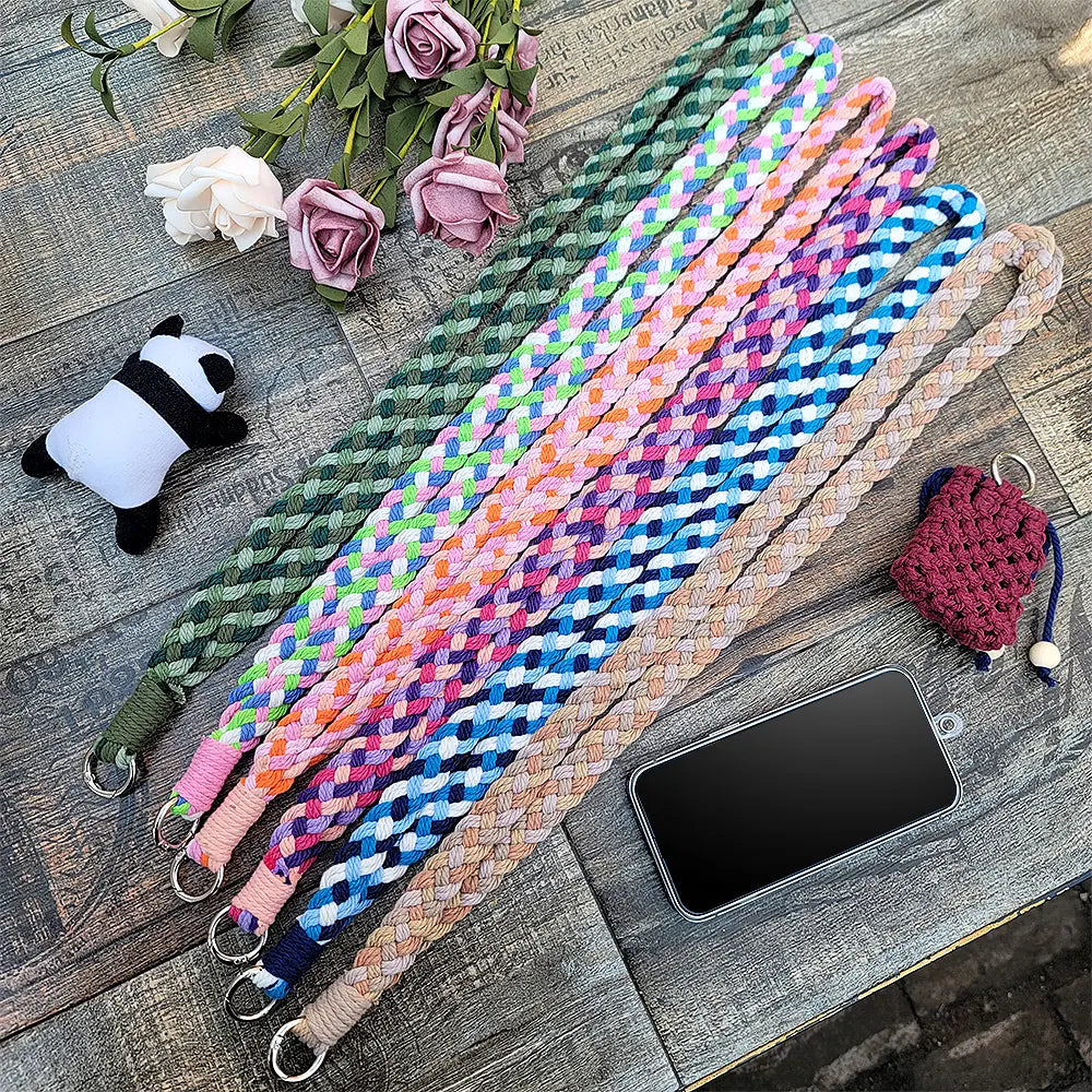 Macrame Kit for Beginners | DIY Four‑Strand Braid Colorful Macrame Lanyard Craft Kit