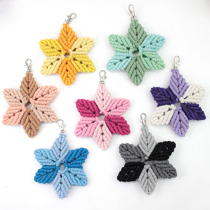 Hexagon Star Pendant Keychain Weaving Kit Macrame Kit | Multi-Colors | Simple & Elegant | Keychain/Decor | Beginner DIY Set