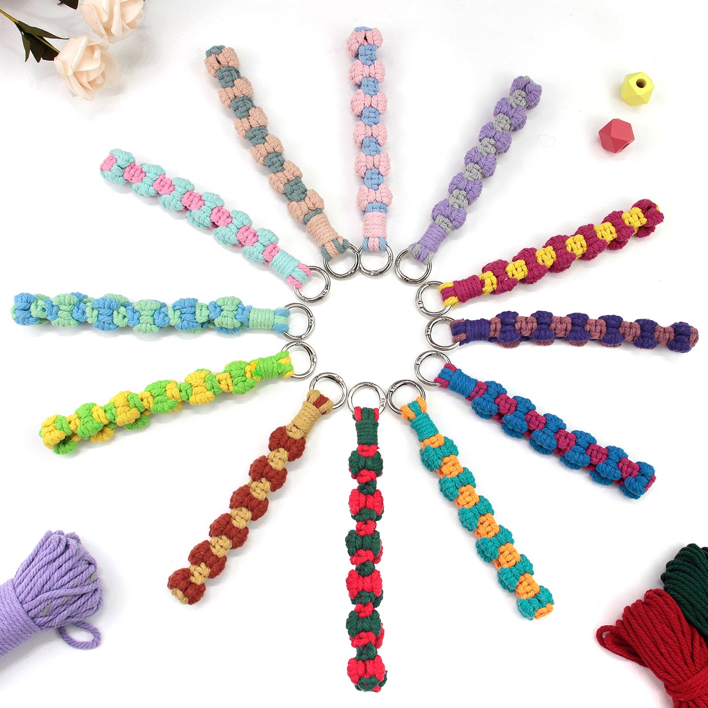 Bow Weaving Keychain Craft Kit Macrame Kit | Tutorial | Style-Adaptable | Keychain/Pendant/Bag Charm, Beginner DIY Set