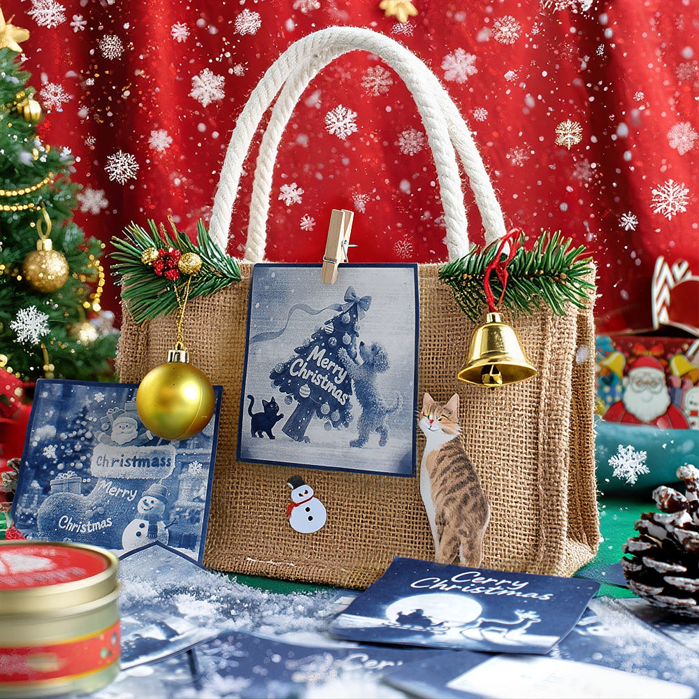 Christmas Cyanotype DIY Kit - 5 Sheets Sun Art Paper + 1 Christmas Film, Retro Printing/Mini Cyanotype Cards, For Beginners cyanotype set Retro Photography